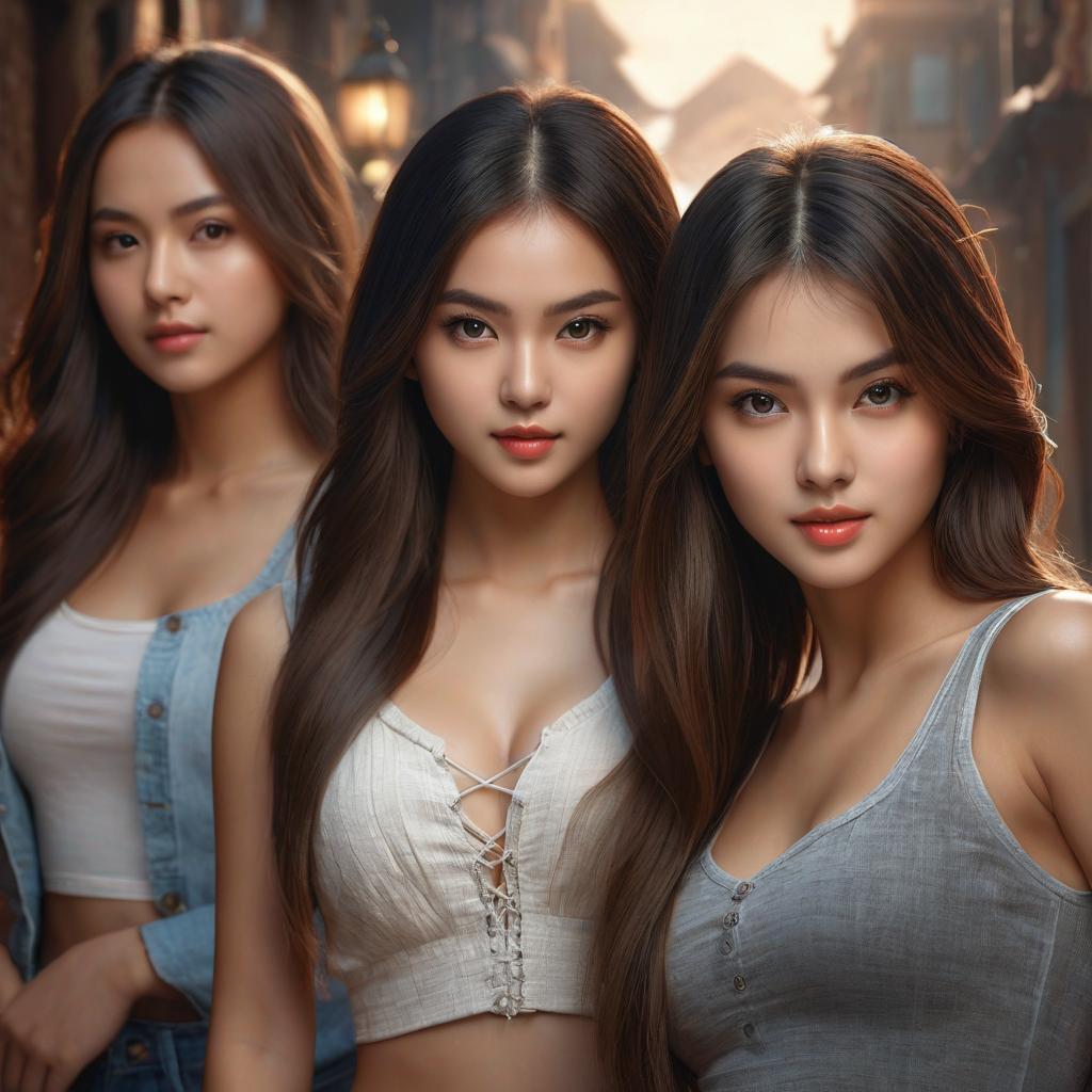  front view, masterpiece, best quality, photorealistic, raw photo, (3girls, looking at viewer with on), long hair, , breast showing, detailed part, dynamic pose, detailed background, dynamic lighting,(textured skin:1.3) photo realistic, highly intricate and detailed, masterpiece, ultra high res,photography,8k resolution