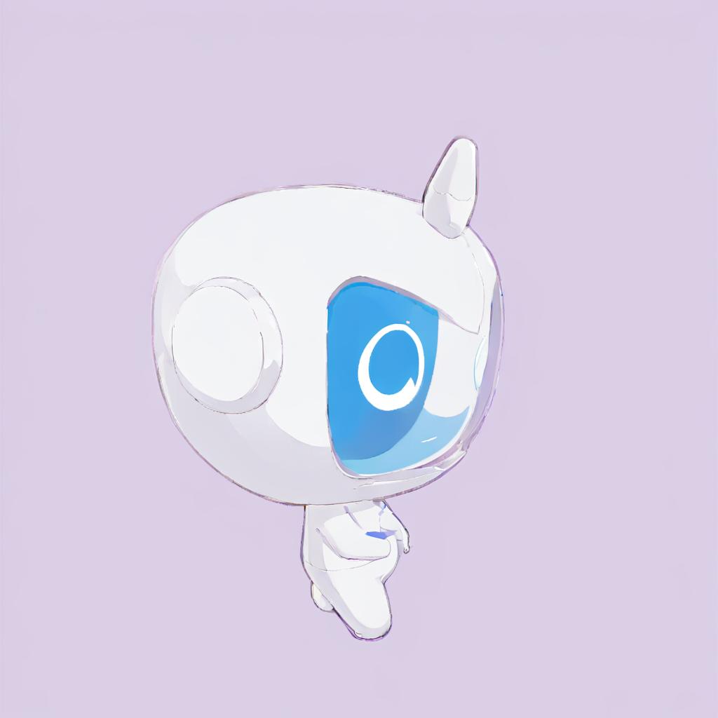  anxiaozhi,a white cute robot with blue face,a clean and crisp anime illustration with bold outlines, smooth shading,cell shaded, crisp ,flat colors, and a minimalistic background.