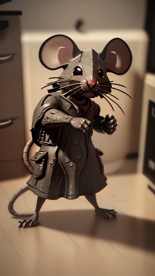   mouse trapped , (3d render:1.25), realistic, dark, epic, (detailed:1.22), textured