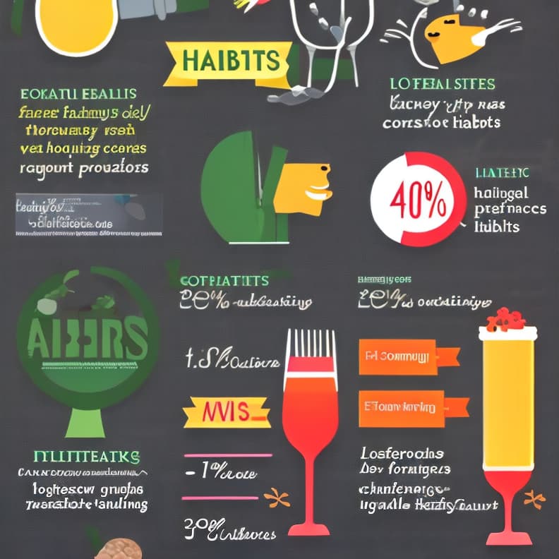  professional infographic showing healthy eating habits.