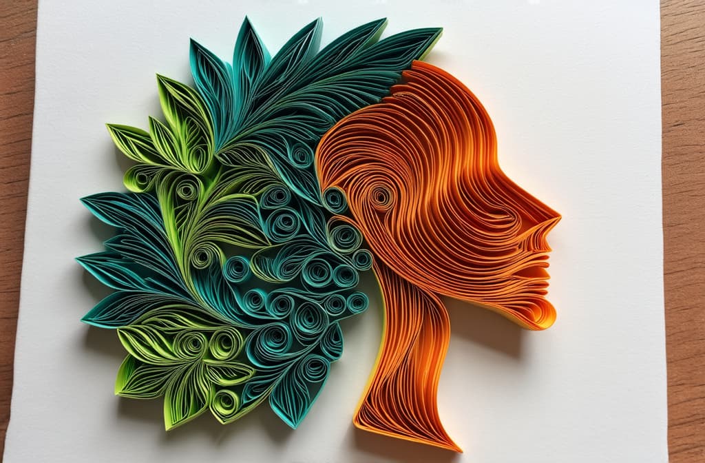  the woman's head is made in the quilling style. ar 3:2 {prompt}, maximum details