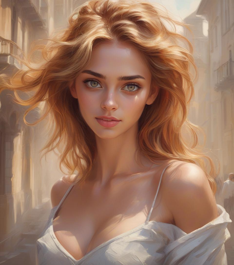  concept art an ultra hot gorgeous european woman. age 23. high quality, highly detailed, illustration, impasto, canvas, oil painting, fantasy, . digital artwork, illustrative, painterly, matte painting, highly detailed