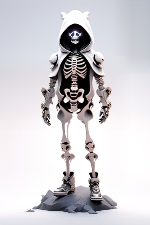  skeleton in a hood in color hyperrealistic, full body, detailed clothing, highly detailed, cinematic lighting, stunningly beautiful, intricate, sharp focus, f/1. 8, 85mm, (centered image composition), (professionally color graded), ((bright soft diffused light)), volumetric fog, trending on instagram, trending on tumblr, HDR 4K, 8K