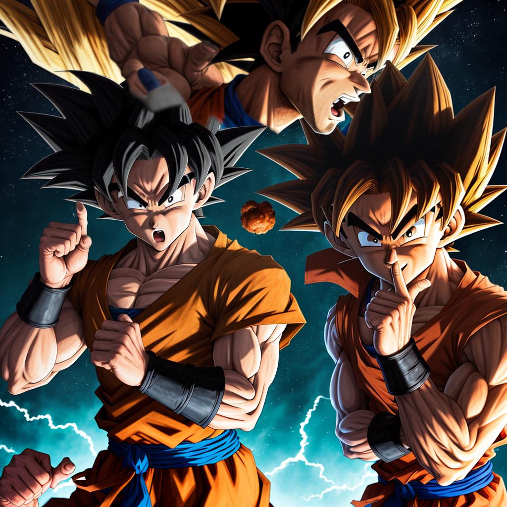  goku putting his finger in nose