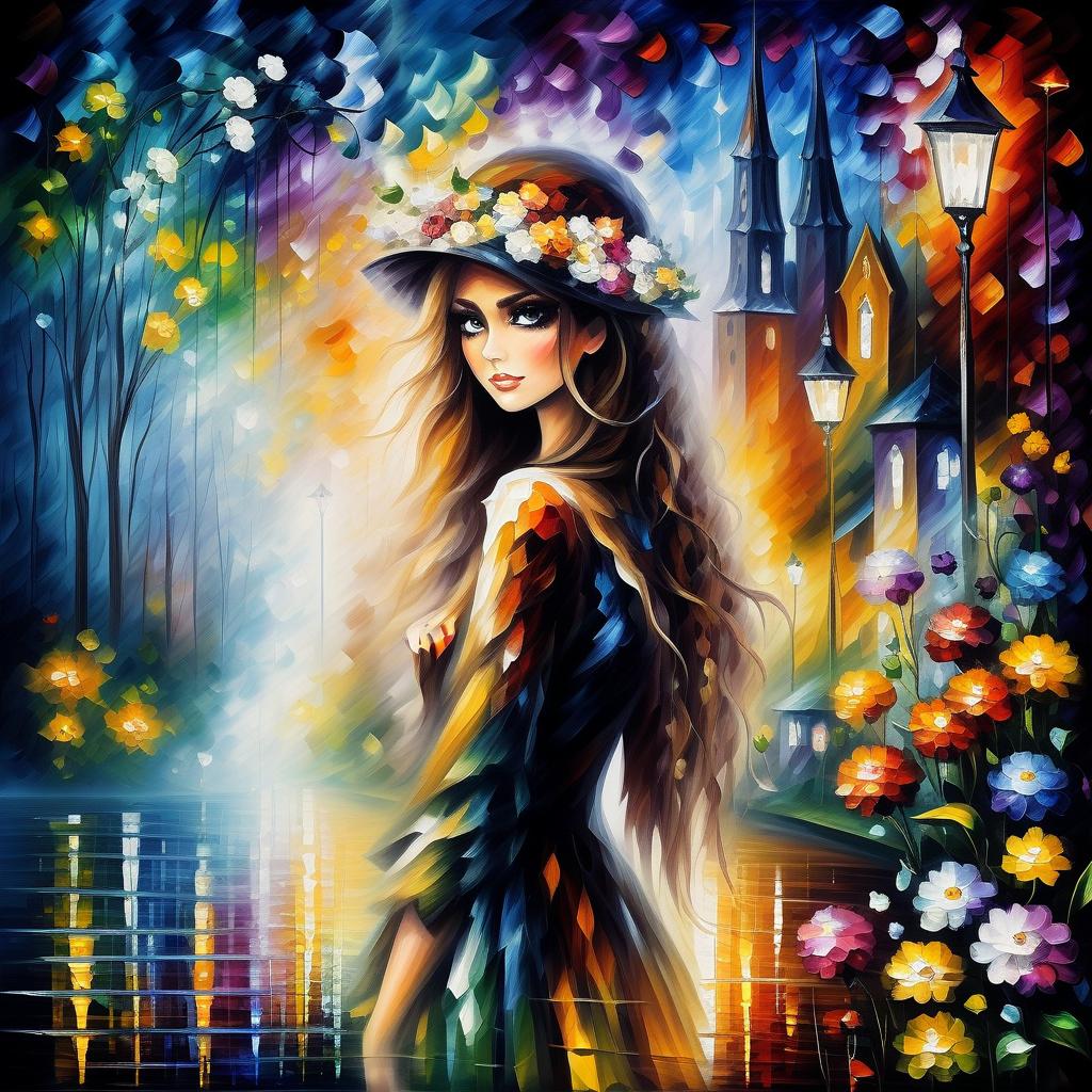  (style of leonid afremov:1.5), fantasy world with pixies and flowers, magic houseepic realism, anime features, dark fantasy, abstract horror, desaturated color palette, gothic and renaissance aesthetic,