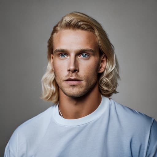 portrait+ style Swedish LGBT queer bodybuilder blonde hunk dude face