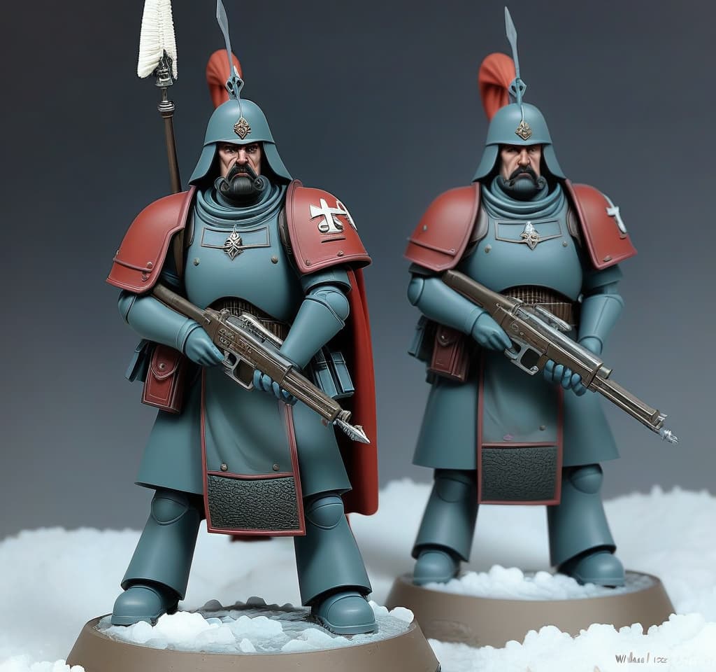  warhammer, imperial guard, high detail, realism, walhal ice wars