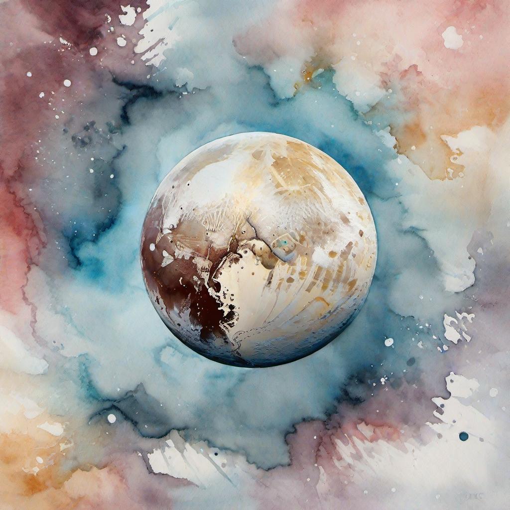  pluto, watercolor style