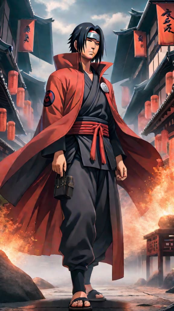  anime art: itachi uchiha's untapped power reshaping the naruto universe with endless possibilities. hyperrealistic, full body, detailed clothing, highly detailed, cinematic lighting, stunningly beautiful, intricate, sharp focus, f/1. 8, 85mm, (centered image composition), (professionally color graded), ((bright soft diffused light)), volumetric fog, trending on instagram, trending on tumblr, HDR 4K, 8K