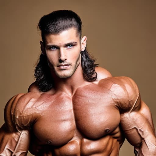 portrait+ style IFBB star bodybuilder queer brunette hunk dude face