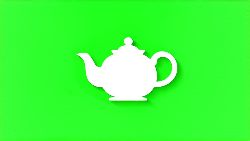  flat illustration, flaticon, (illustration:1.15), teapot on a green background ar 16:9, [cory loftis, strobist, pascal campion :: 0.2]