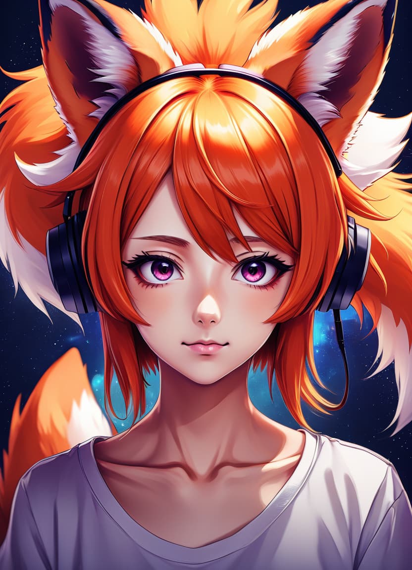  anime artwork draw fox ears on my head . anime style, key visual, vibrant, studio anime, highly detailed