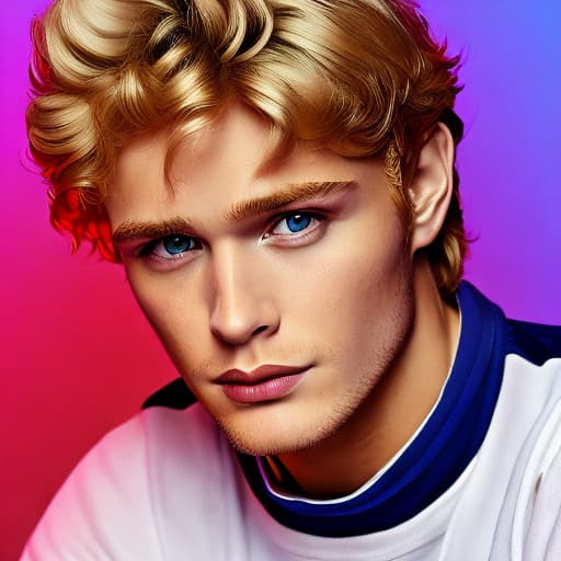 portrait+ style Russian LGBT queer TV actor blonde hunk dude face