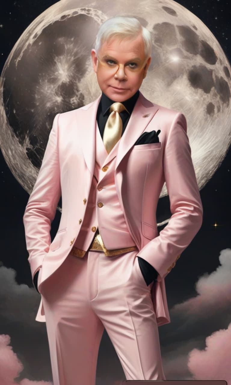  concept art pink, gold, black, white elton john . digital artwork, illustrative, painterly, matte painting, highly detailed, perfect hands