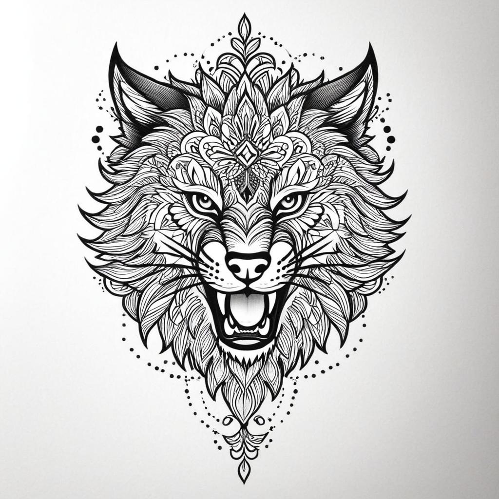  beast,(tattoo), tattoo design