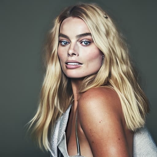 portrait+ style Margot Robbie queer face