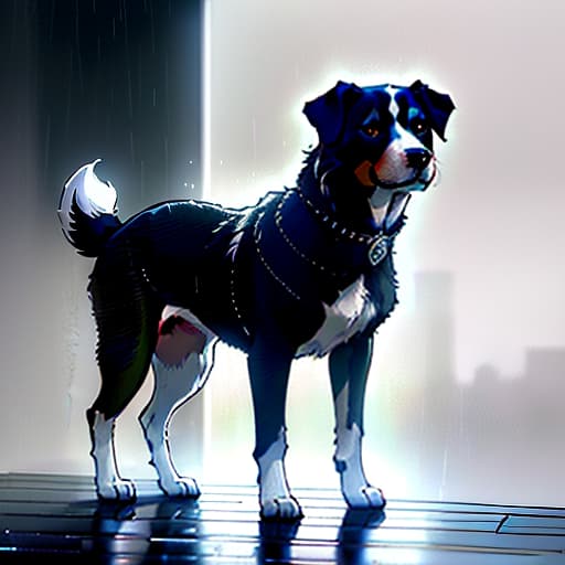  dog art rainy colors, white background, art by greg rutkowski and artgern, soft cinematic light, adobe lightroom, photolab, hdr, intricate, highly detailed, (((depth of field))) hyperrealistic, full body, detailed clothing, highly detailed, cinematic lighting, stunningly beautiful, intricate, sharp focus, f/1. 8, 85mm, (centered image composition), (professionally color graded), ((bright soft diffused light)), volumetric fog, trending on instagram, trending on tumblr, HDR 4K, 8K