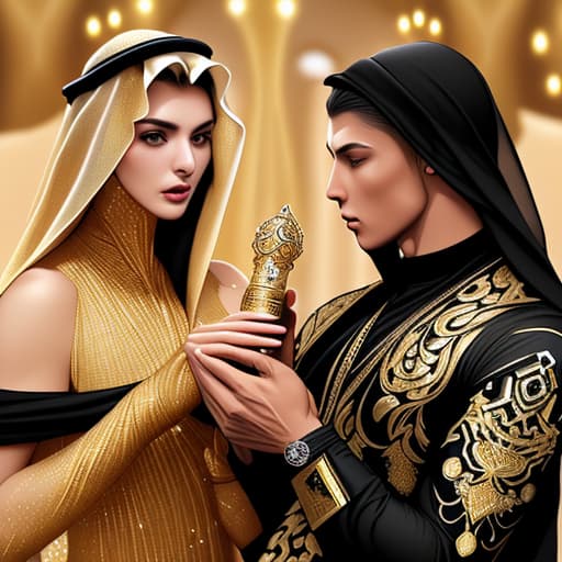  Black and gold Arabic perfume bottle with inspiration of Cristiano Ronaldo in Saudi Arabia. Should be simple and elegant