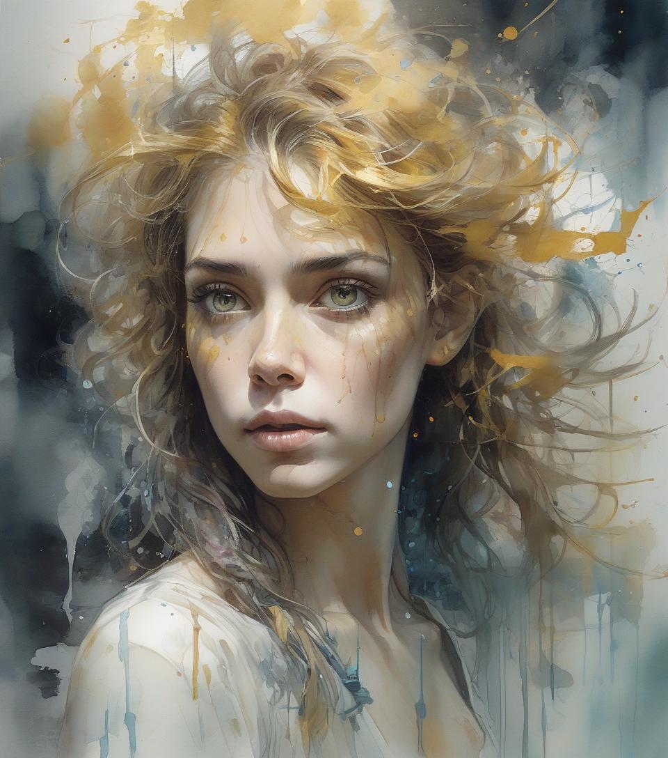  hyper realistic surreal and fantastic composition, perfect and dynamic watercolor, portrait of anna sawai, messy hair, gaze towards the viewer, bioluminescence, style jose royo, boris vallejo, carne griffiths, harrison fisher, brian froud and jeremy mann, decor epic, double exposure, different styles of steadman, hanuka, klimt, bell, hobbie, newton, greg rutkowski, atmospheric, hyperdetail, artstation trend, artgerm, deviant art, octane, masterpiece, complex art, complex details, painting matte movie poster, golden ratio, trending on cgsociety, incredibly detailed and incredibly beautiful