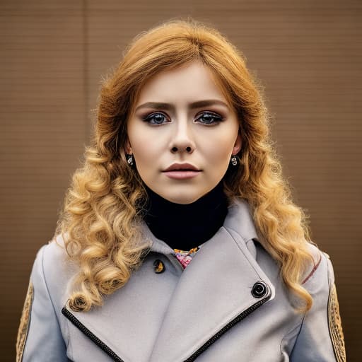 portrait+ style Russian queer TV actress blonde female face