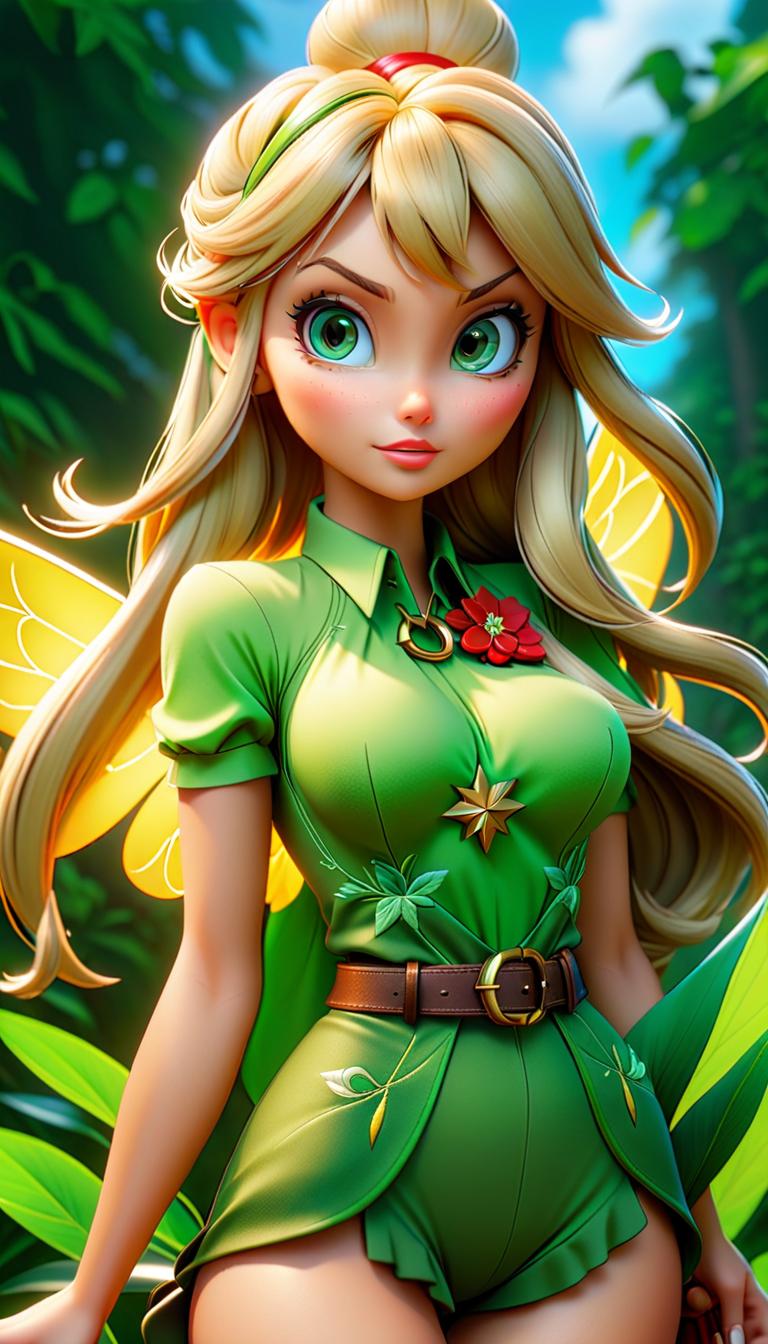  anime artwork tinkerbell, , . anime style, key visual, vint, studio anime, highly detailed, sticker hyperrealistic, full body, detailed clothing, highly detailed, cinematic lighting, stunningly beautiful, intricate, sharp focus, f/1. 8, 85mm, (centered image composition), (professionally color graded), ((bright soft diffused light)), volumetric fog, trending on instagram, trending on tumblr, HDR 4K, 8K