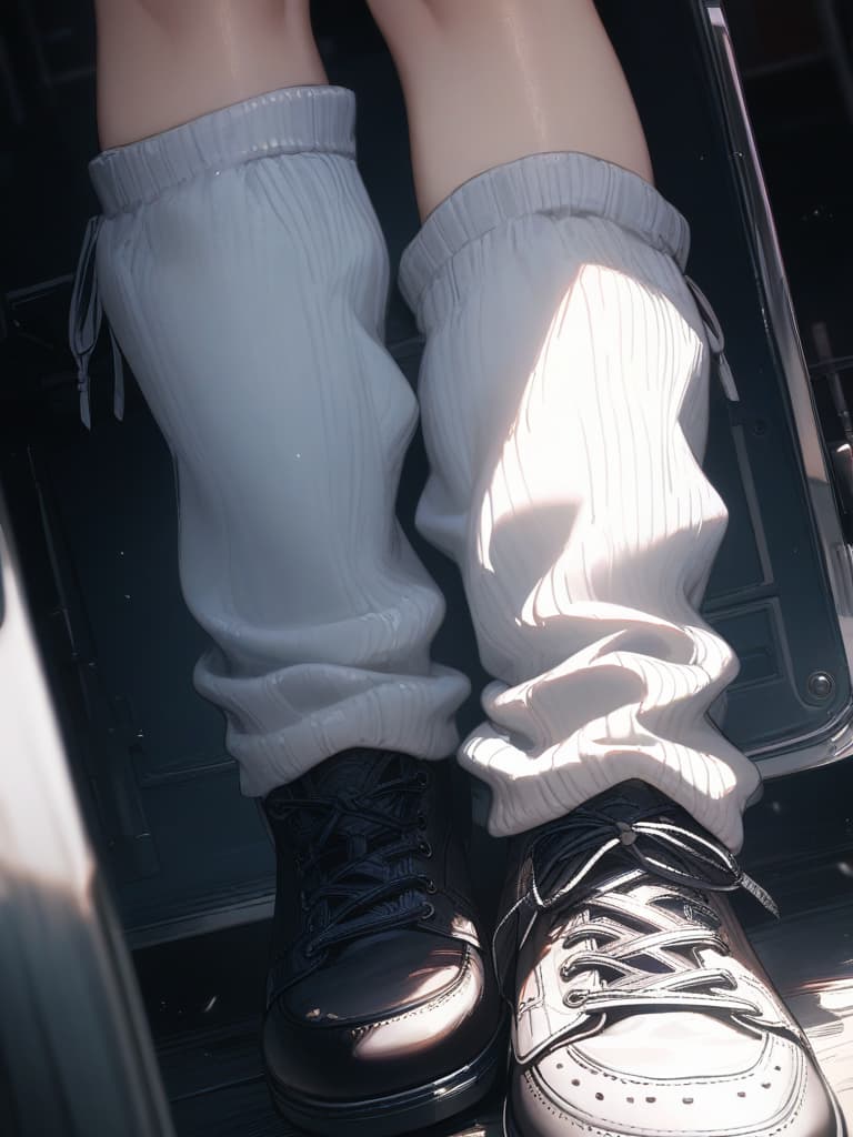  girls, loose socks, students, white socks, wolf ears, white eyes, blue eyes, long hair, uniforms, shoes black, whole body, masterpiece, best quality,8k,ultra detailed,high resolution,an extremely delicate and beautiful,hyper detail