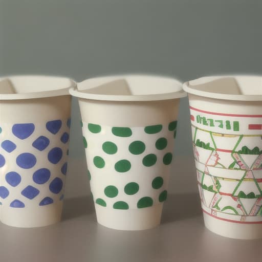  disposable paper cup with national cotton patterns of Uzbekistan suzana