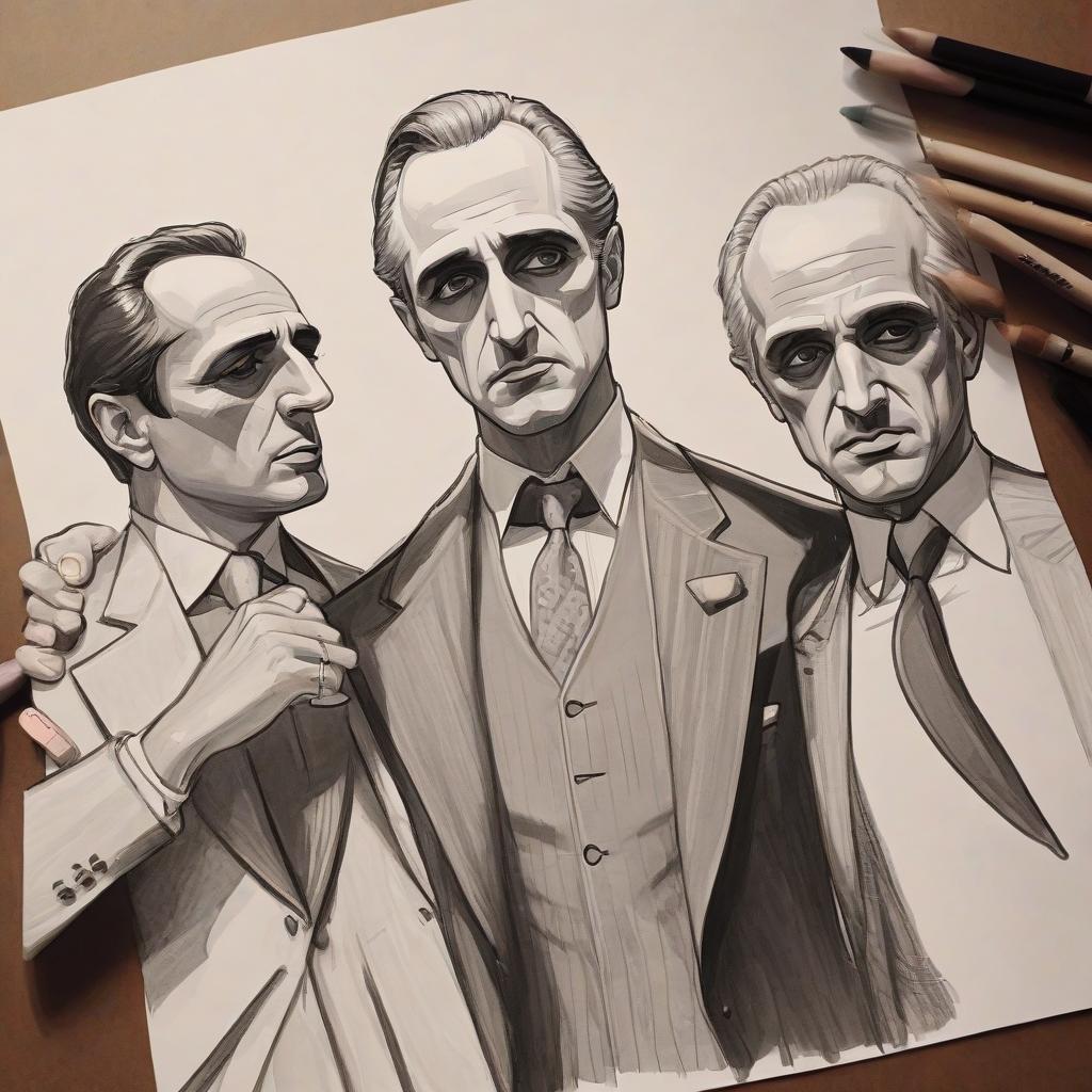  draw the heroes of the godfather