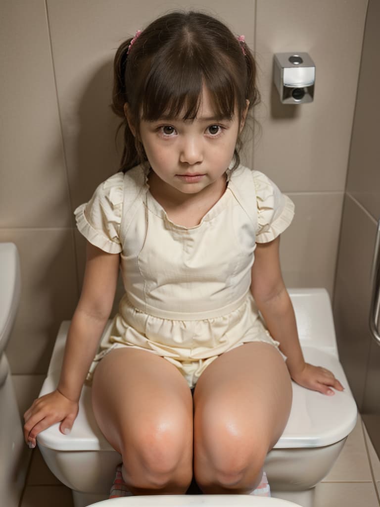  girl in poo, first grader, sitting in a western style toilet, masterpiece, best quality,8k,ultra detailed,high resolution,an extremely delicate and beautiful,hyper detail