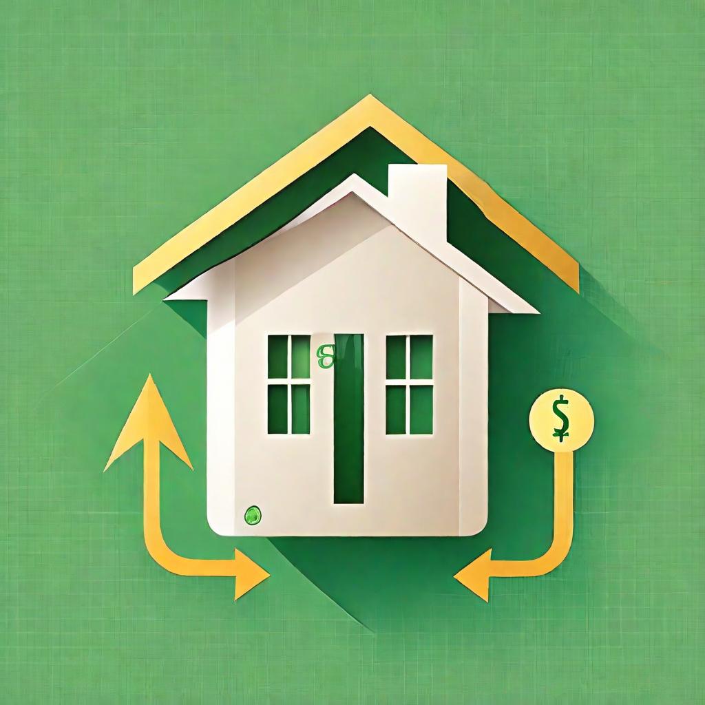  app icon of A house with a dollar sign, a graph trending upwards (for wealth growth), a checklist.