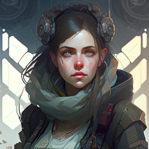 estilovintedois a full portrait of a beautiful post apocalyptic offworld nanotechnician, intricate, elegant, highly detailed, digital painting, artstation, concept art, smooth, sharp focus, illustration, art by krenz cushart and artem demura and alphonse mucha