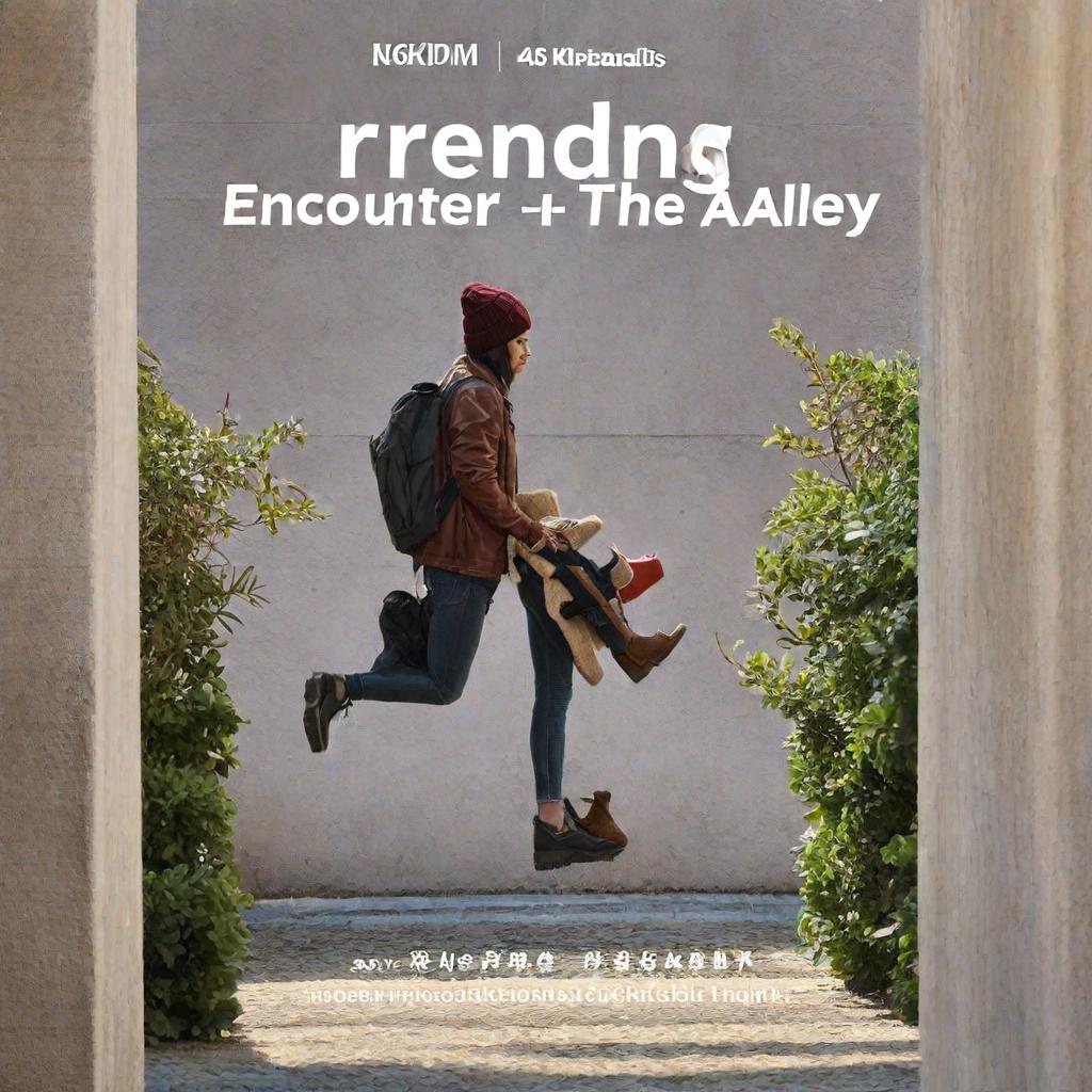  design an image for a chapter: encounter in the alley. do not include any text in the image. hyperrealistic, full body, detailed clothing, highly detailed, cinematic lighting, stunningly beautiful, intricate, sharp focus, f/1. 8, 85mm, (centered image composition), (professionally color graded), ((bright soft diffused light)), volumetric fog, trending on instagram, trending on tumblr, HDR 4K, 8K