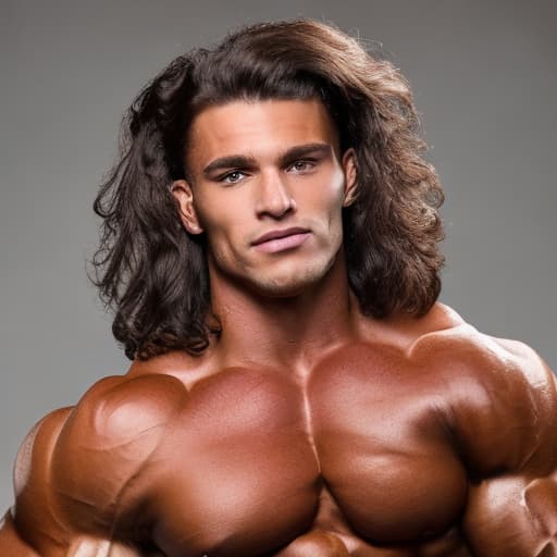 portrait+ style IFBB star bodybuilder queer brunette hunk dude face