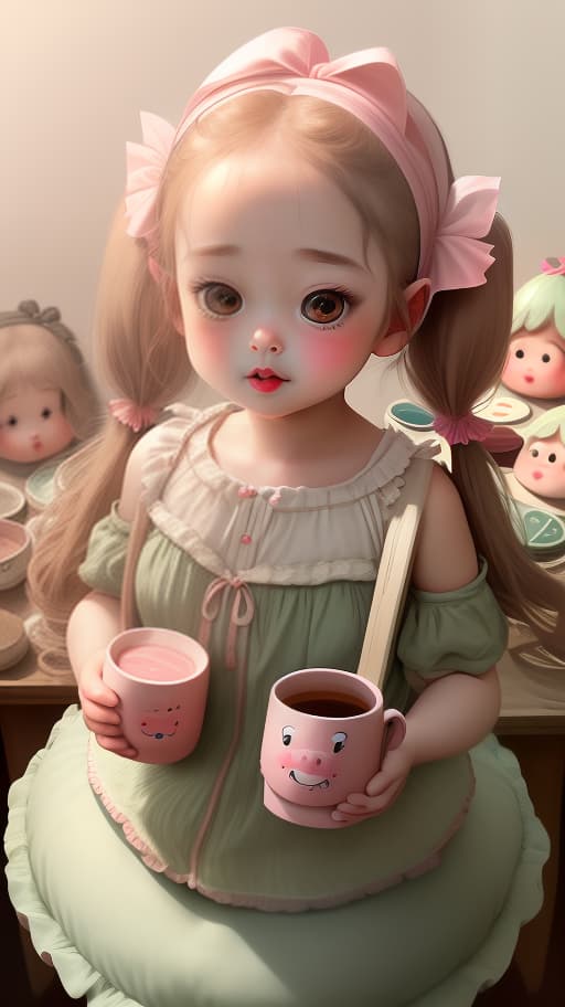  , sweetie, , round face, small plump lips, small nose, naive, long eyelashes, long straight, in front of two pigtails wrapped in mugs on his head, blush, mermaid, sings, holds a lyre in his hands, white background