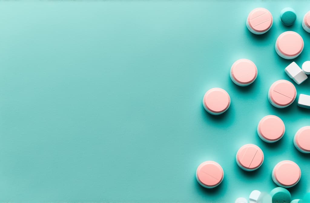  professional detailed photography, abstract background with medical pills. medicine and healthcare concept. ar 3:2, (muted colors, dim colors, soothing tones), (vsco:0.3)