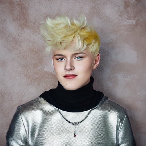 portrait+ style Russian LGBT queer tiktok star blonde hunk dude face