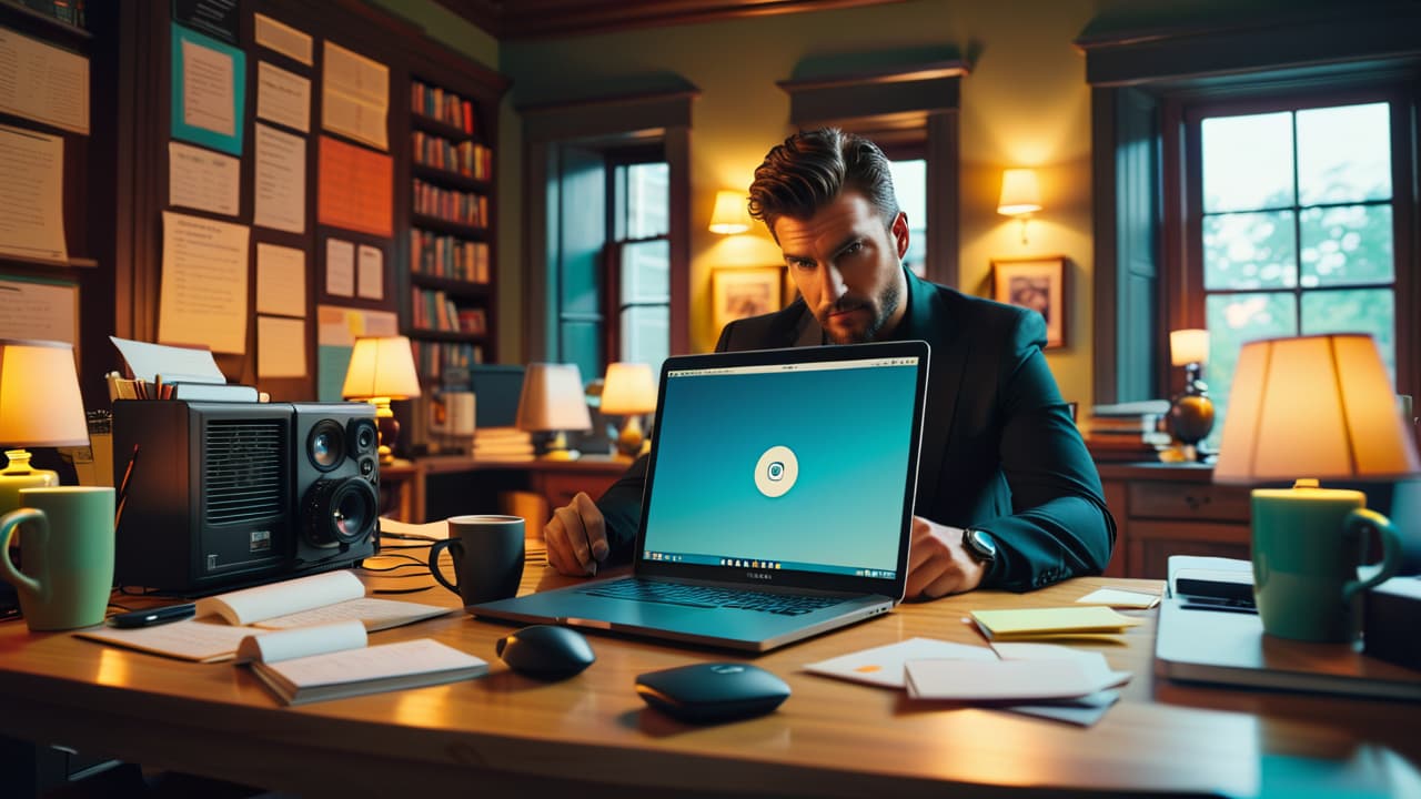  a cluttered desk with a laptop displaying code, surrounded by coffee cups, sticky notes, and books about apis. a frustrated developer rubs their temples, while a wall clock shows late hours. soft, dim lighting. hyperrealistic, full body, detailed clothing, highly detailed, cinematic lighting, stunningly beautiful, intricate, sharp focus, f/1. 8, 85mm, (centered image composition), (professionally color graded), ((bright soft diffused light)), volumetric fog, trending on instagram, trending on tumblr, HDR 4K, 8K