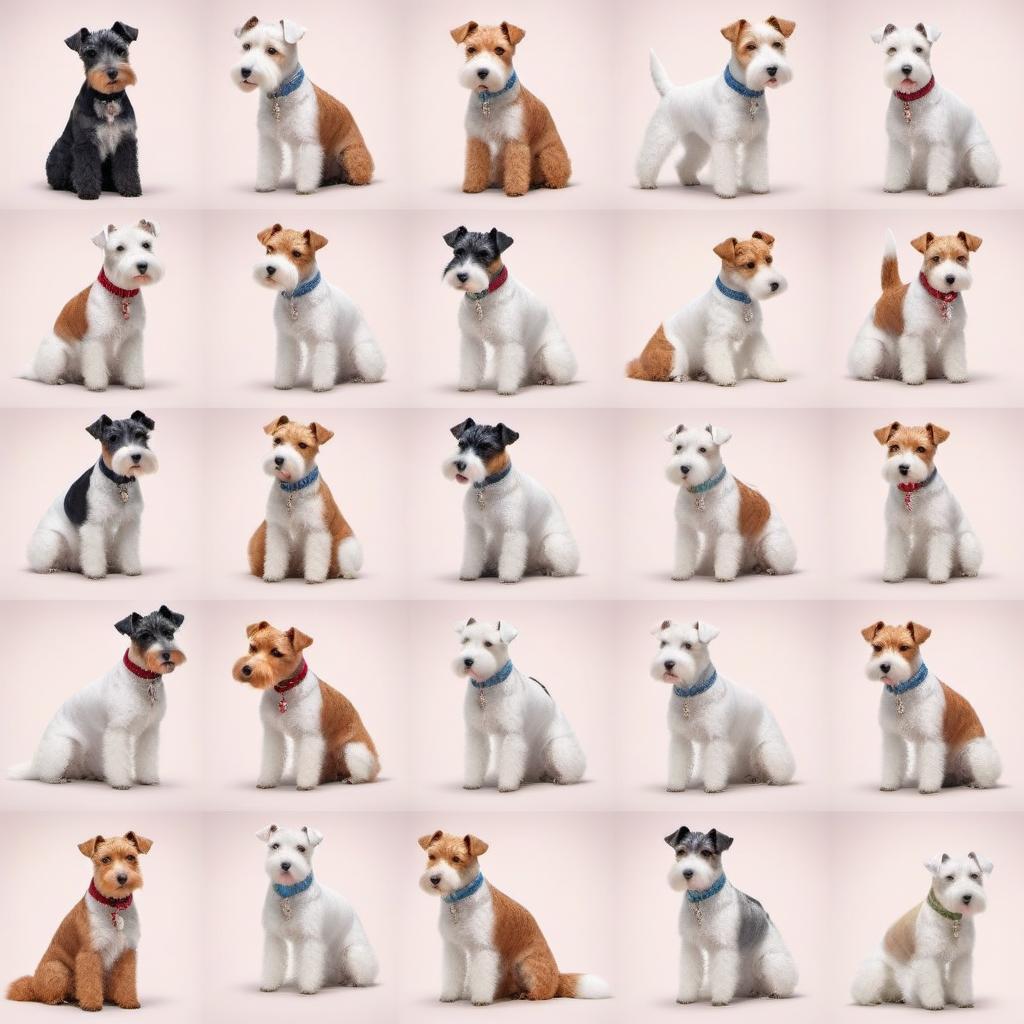  Fox Terriers hyperrealistic, full body, detailed clothing, highly detailed, cinematic lighting, stunningly beautiful, intricate, sharp focus, f/1. 8, 85mm, (centered image composition), (professionally color graded), ((bright soft diffused light)), volumetric fog, trending on instagram, trending on tumblr, HDR 4K, 8K