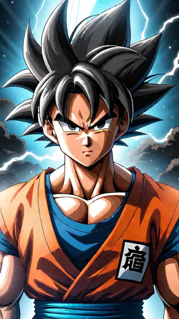  anime art: goku from dragon ball z mastering ki energy with intense focus and training. hyperrealistic, full body, detailed clothing, highly detailed, cinematic lighting, stunningly beautiful, intricate, sharp focus, f/1. 8, 85mm, (centered image composition), (professionally color graded), ((bright soft diffused light)), volumetric fog, trending on instagram, trending on tumblr, HDR 4K, 8K