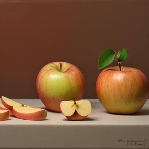  Composition on the table, orange, apple, (apple:19,5, orange:43,6)