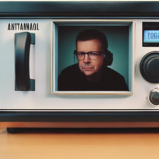 analog style Art bell on the air (radio)