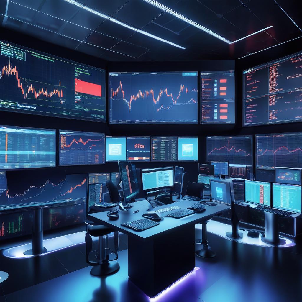  digital space for trading, trading platform, as if you are inside it as if in a room, additional elements minimum, place web 3.0,