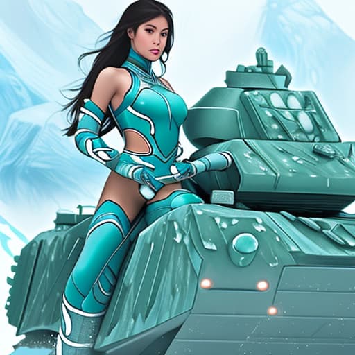  Ice warrior lady riding tank