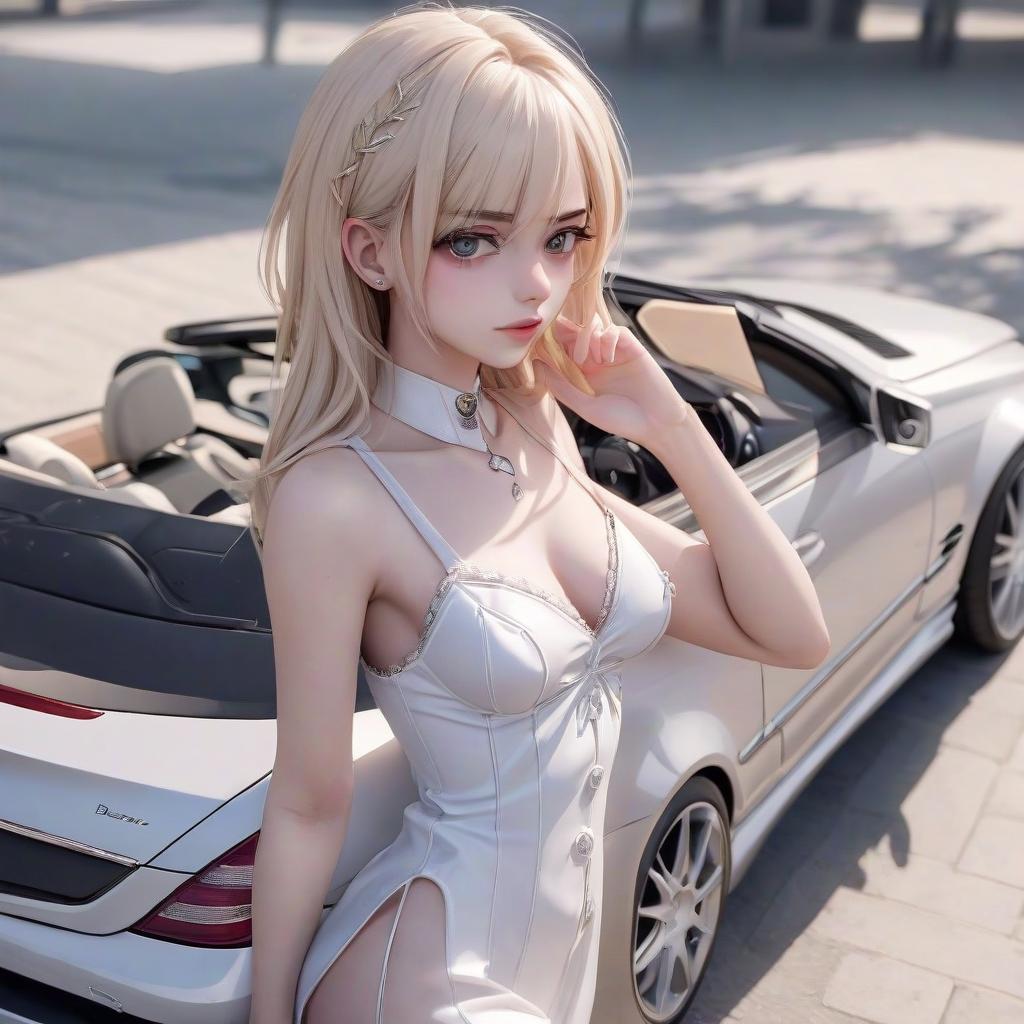  girl humanization mercedes benz model clk