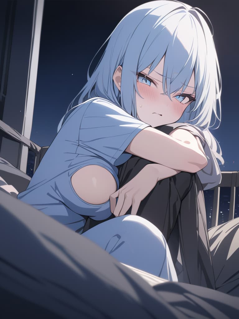  light blue hair, light blue eye, bob hair, darkness, hatred, angry crying, night, world end, masterpiece, best quality,8k,ultra detailed,high resolution,an extremely delicate and beautiful,hyper detail