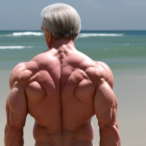  Muscular old his muscular back