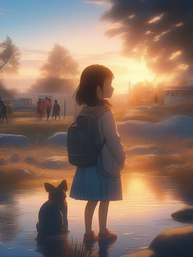  short bob girl, background sunset., masterpiece, best quality,8k,ultra detailed,high resolution,an extremely delicate and beautiful,hyper detail