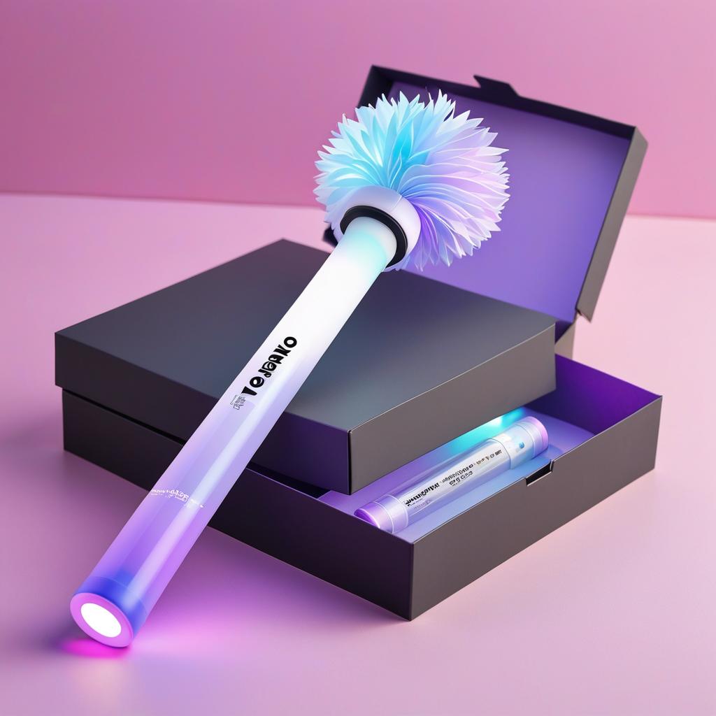  kpop long lightstick dark pastel purple concept with a box