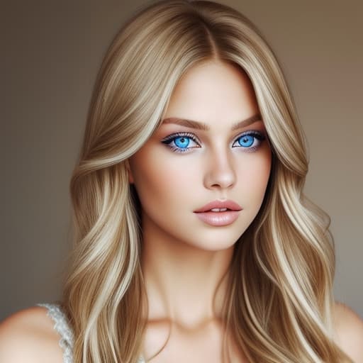  Brown and blonde haired women glamour with blue eyes