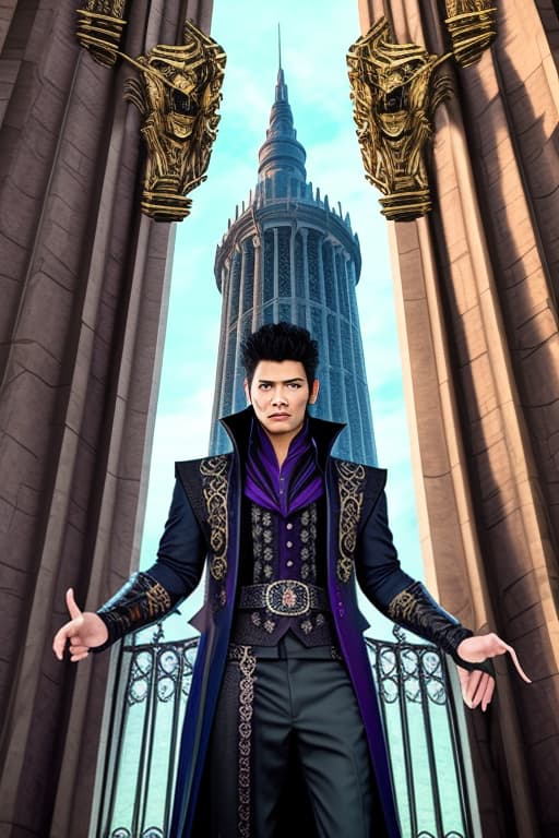  warlock magnus bane next to the tower